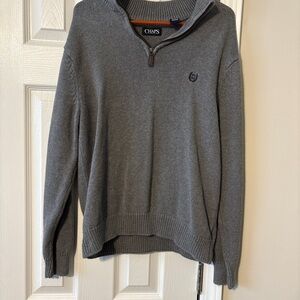 Chaps Men's Gray Zip-Up Sweater